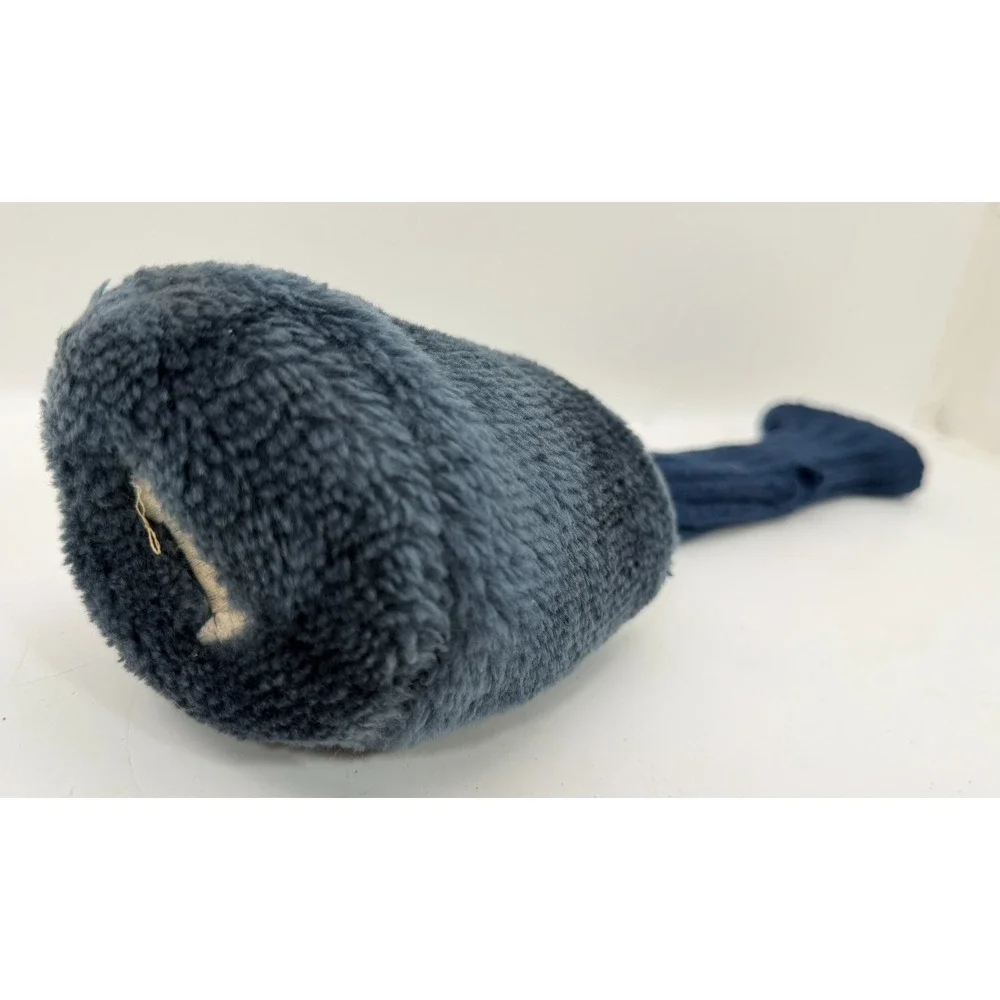 Vintage Unbranded Plush Fur 1 Wood Driver Golf Club Headcover Navy Blue Knit